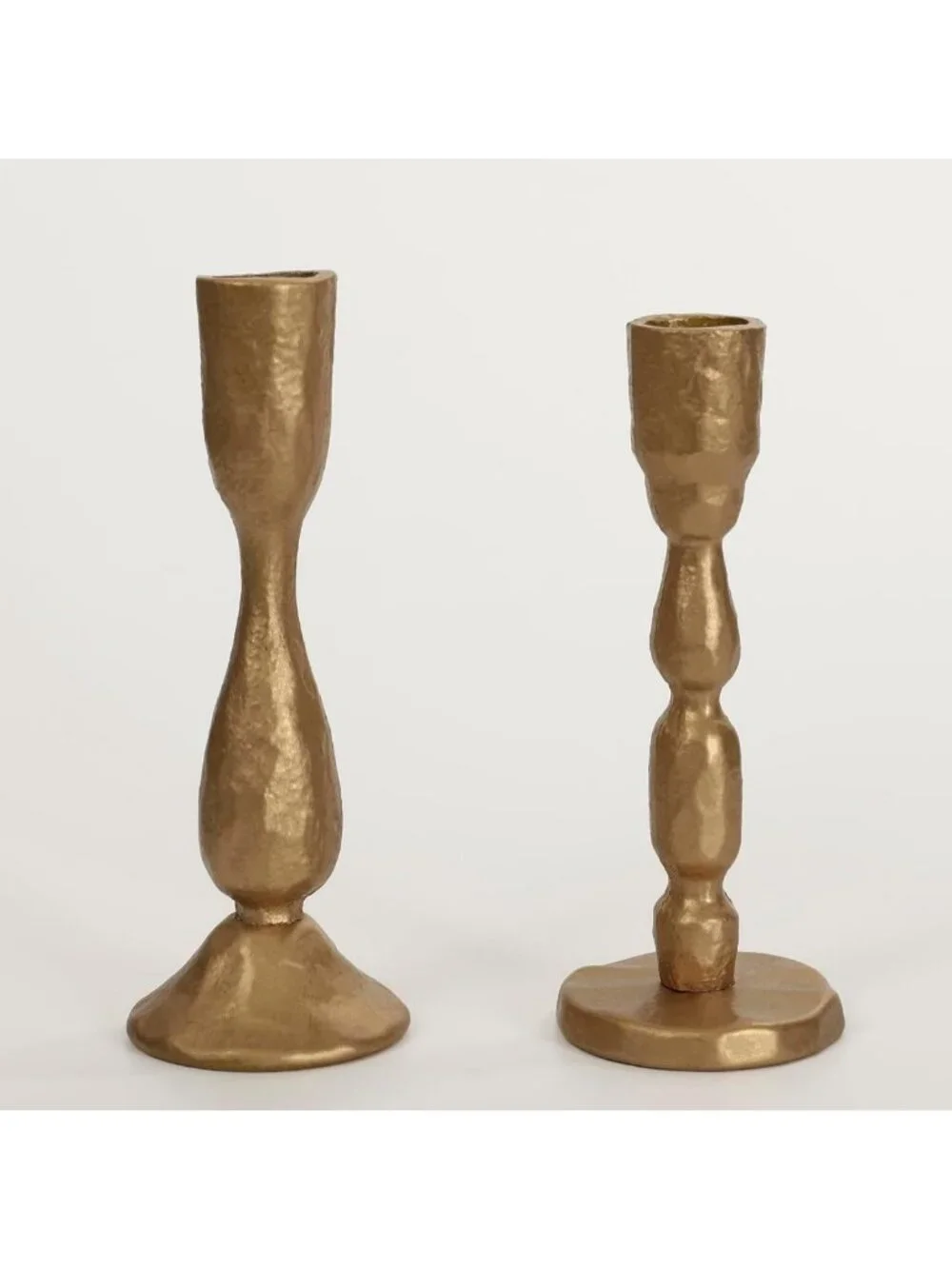 Handcrafted Antique Brass Taper Candle Holders - Set of 2 Decorative